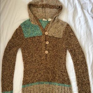 BKE Buckle Sweater Hoodie Heather Brown Mix M